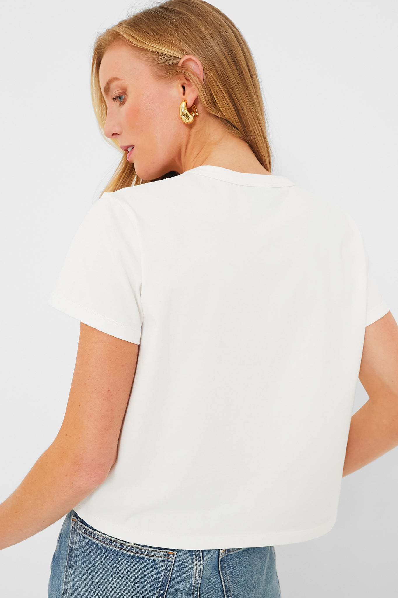 White Parker Classic Fit Tee-Charming Tale Store