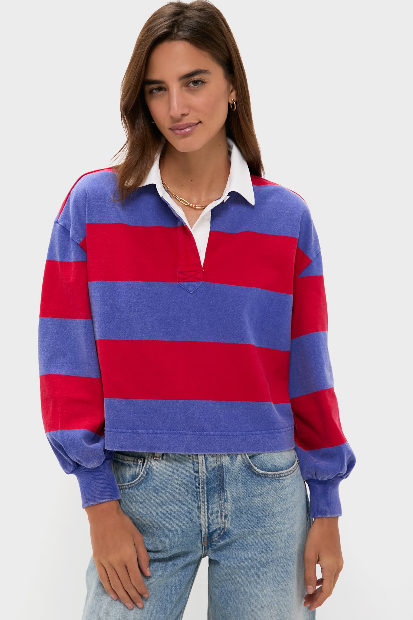 Gameday Red and Blue Swiftie Rugby Polo-Charming Tale Store