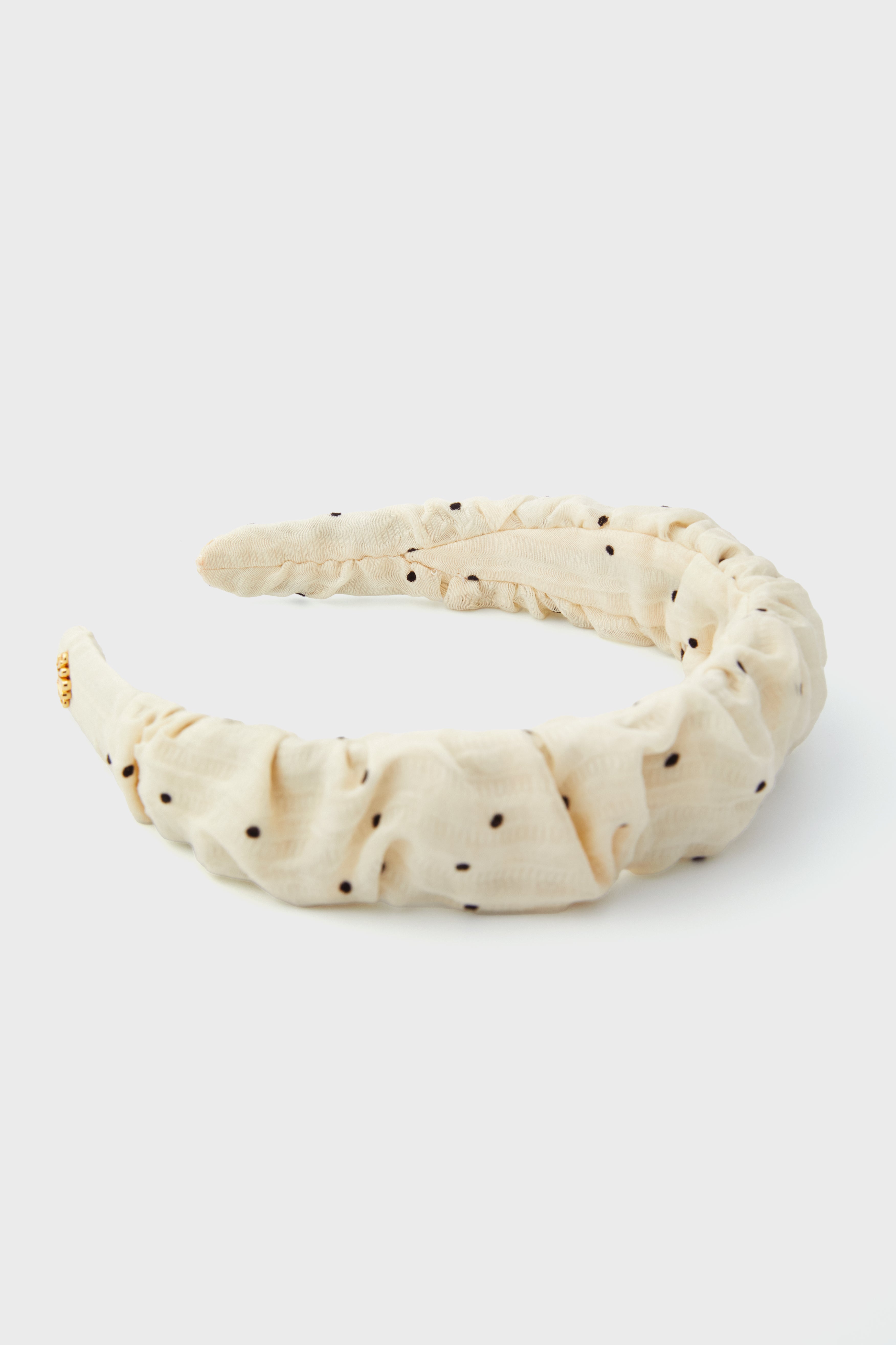 Cream Polka Dot Kelly Headband-Charming Tale Store
