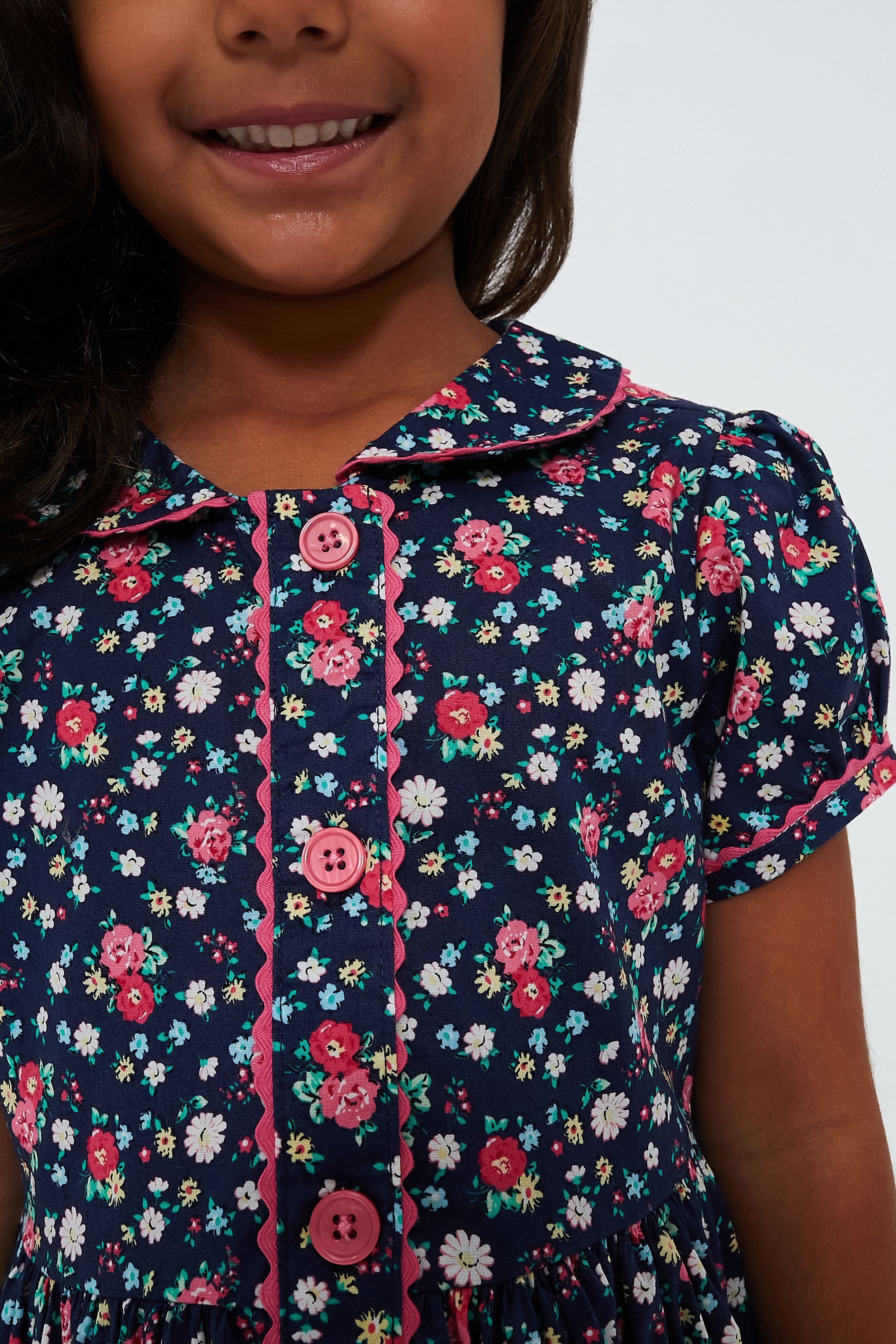 Floral Button-Front Dress-Charming Tale Store