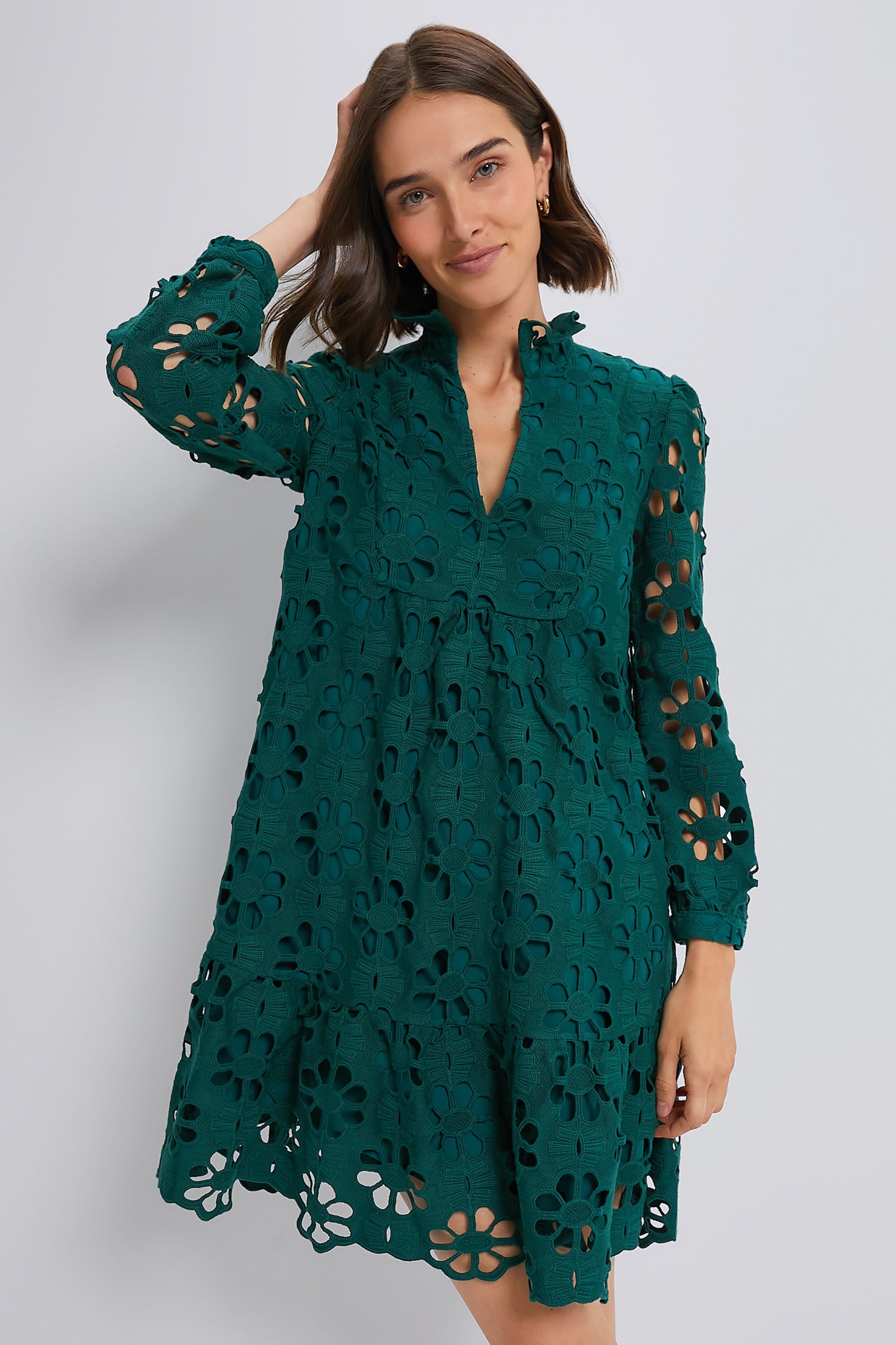 Green Lace Palmerston Dress-Charming Tale Store