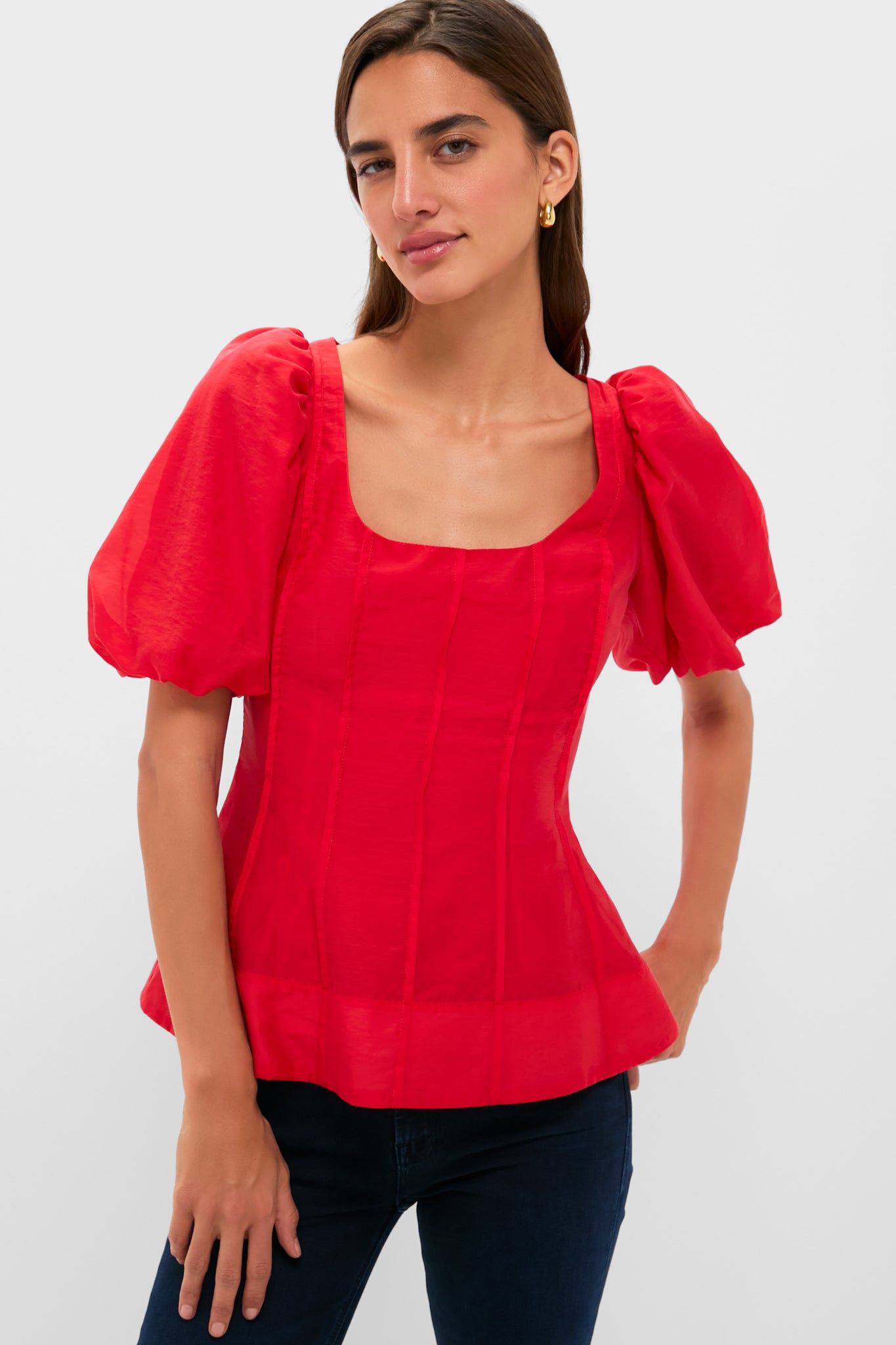 Ruby Taffeta Annalise Blouse-Charming Tale Store