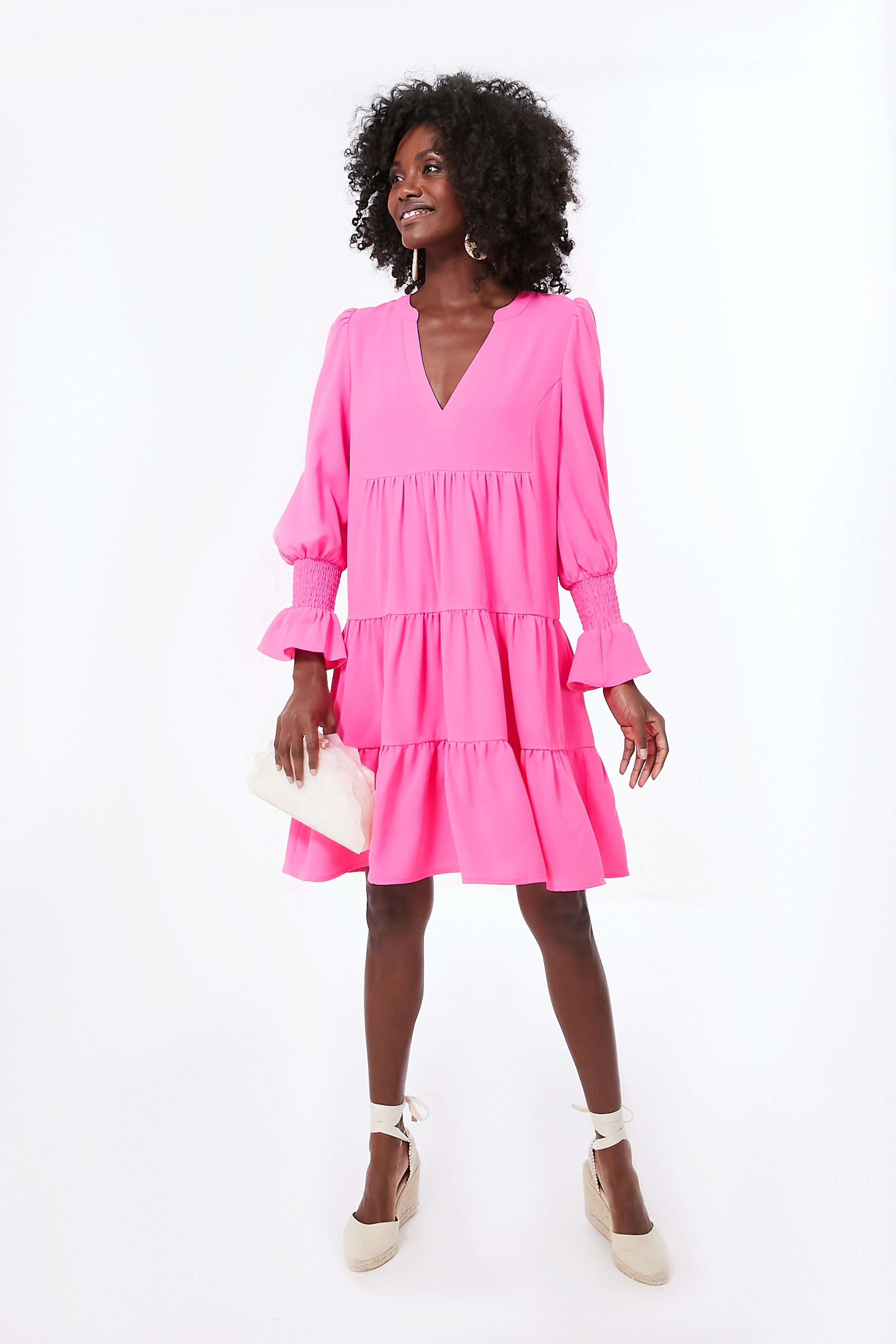 Electric Pink Crepe Kenzo Dress-Charming Tale Store