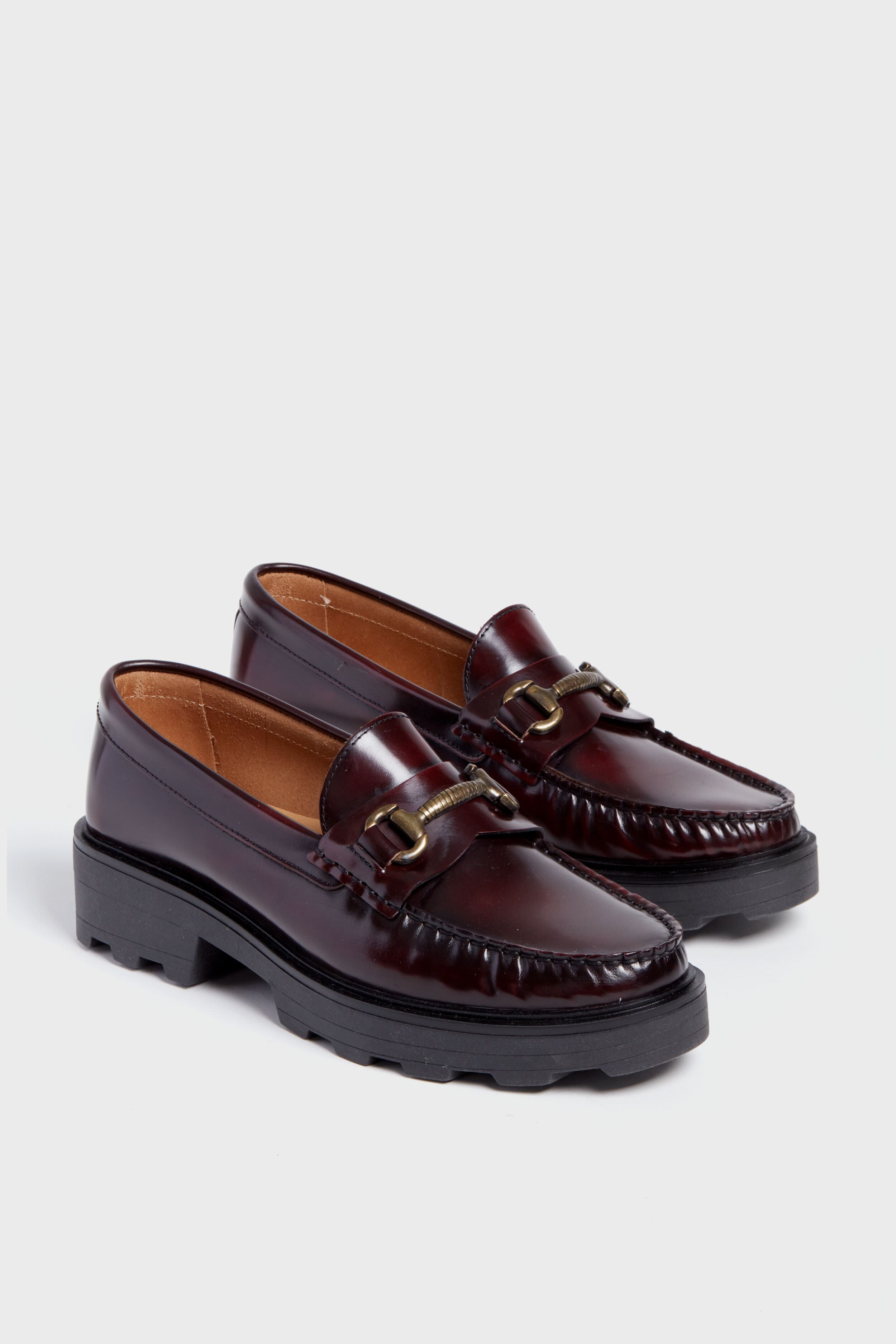Bordeaux Idler Horsebit Tread Loafers-Charming Tale Store