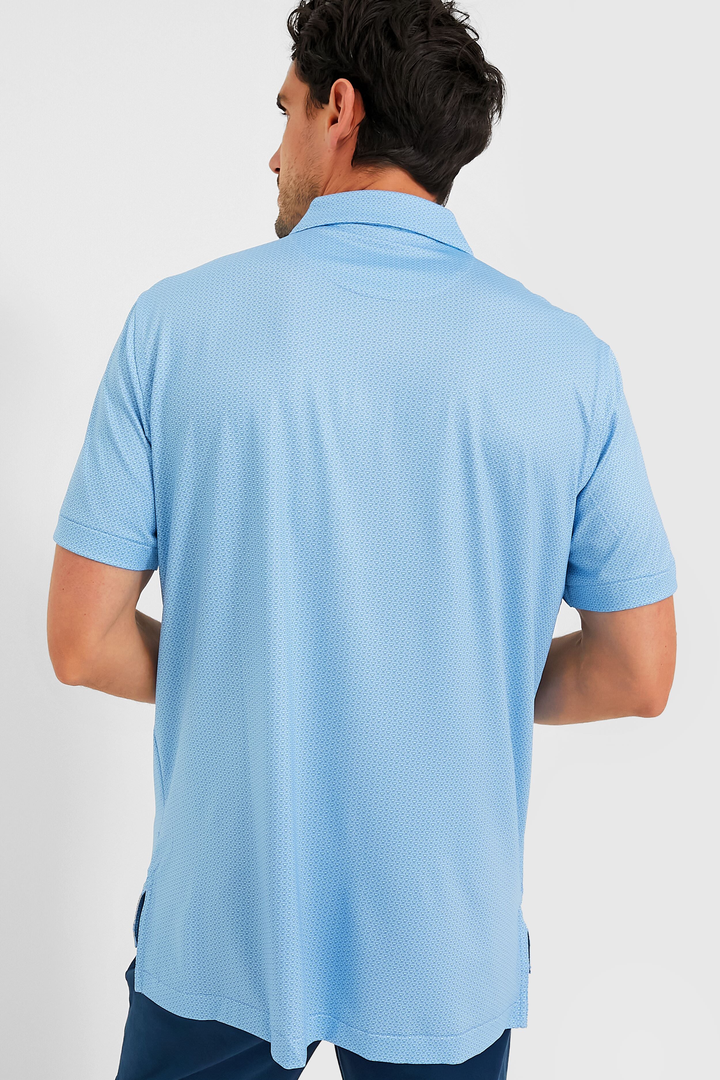 Cottage Blue I'll Have it Neat Performance Jersey Polo-Charming Tale Store