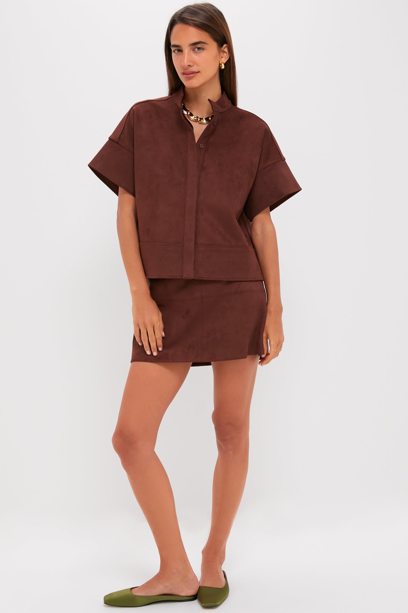 Ganache Vegan Suede Meg Mini Skirt-Charming Tale Store