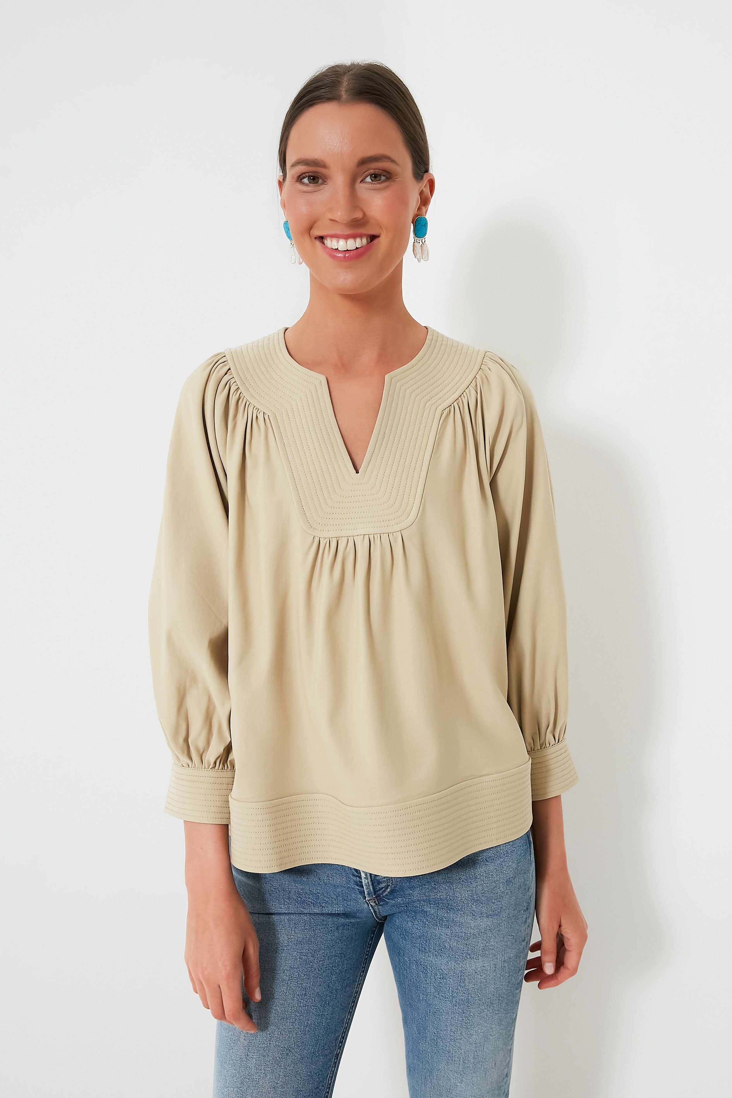 Tan Koa Blouse-Charming Tale Store