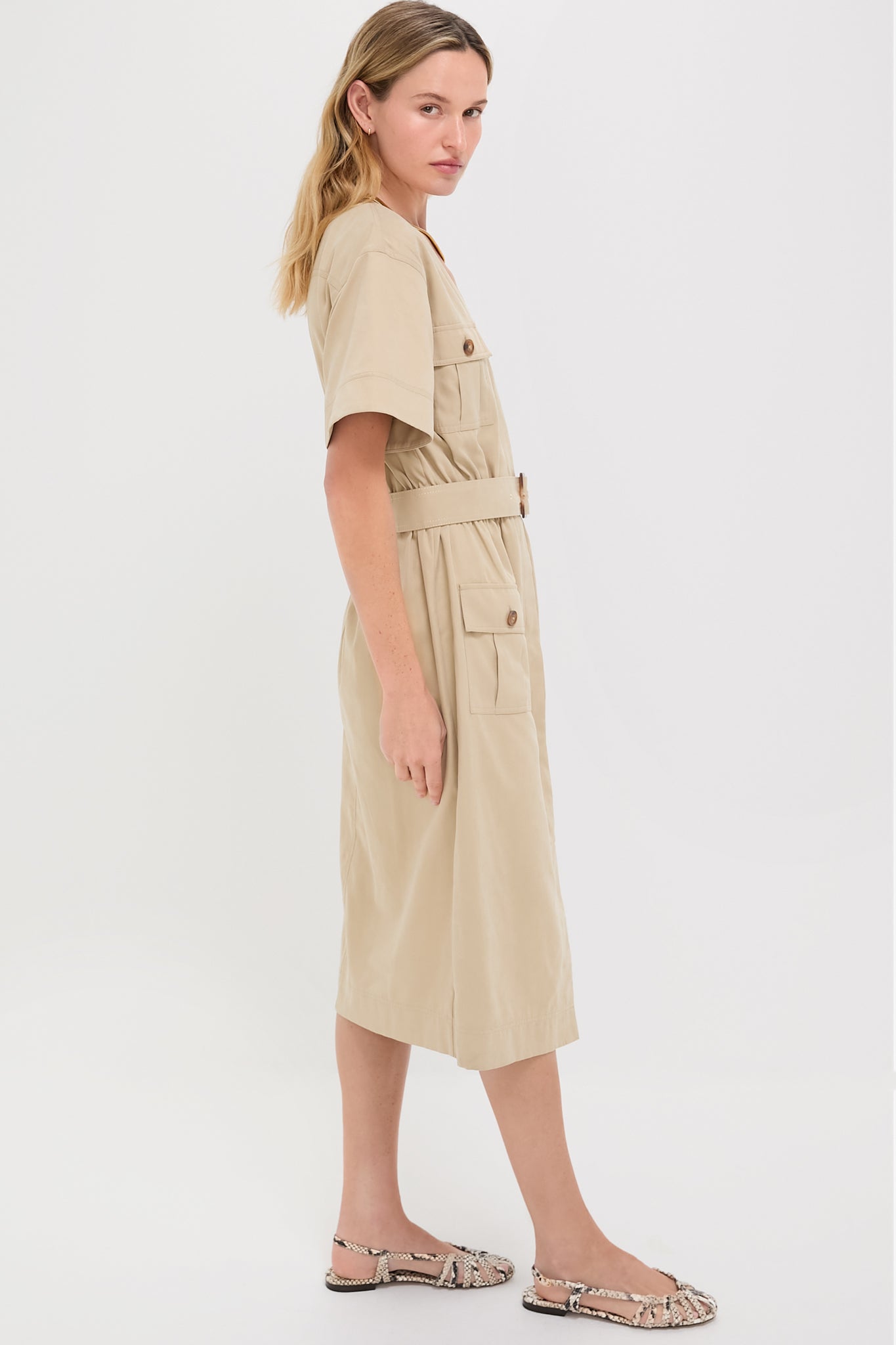 Fawn Twill Carine Dress-Charming Tale Store