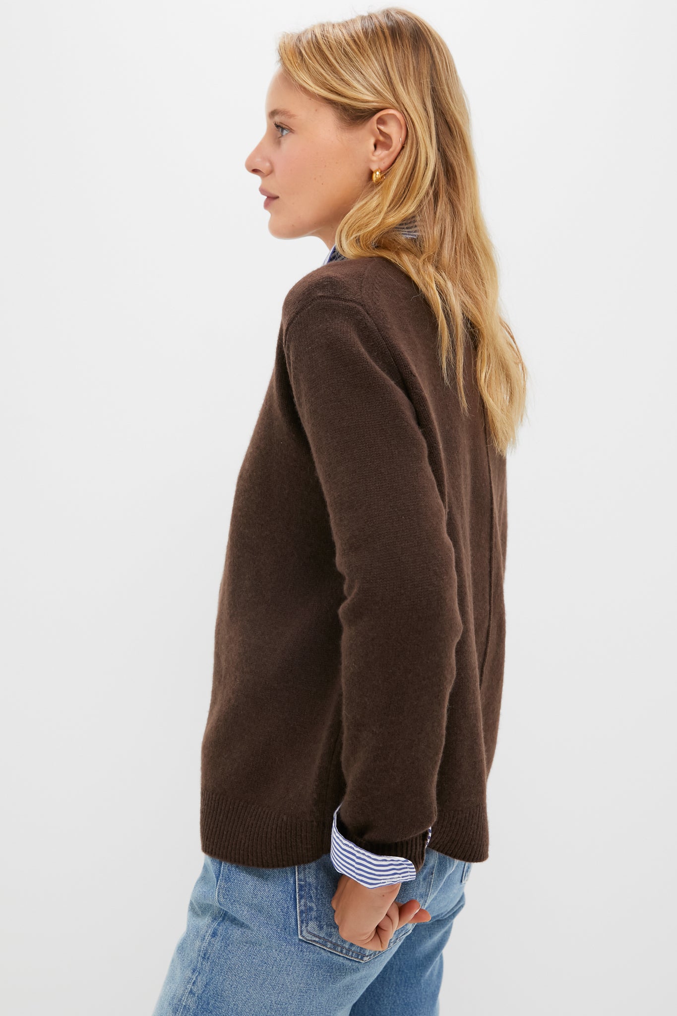 Chocolate Cashmere Bodie Boyfriend Crewneck-Charming Tale Store