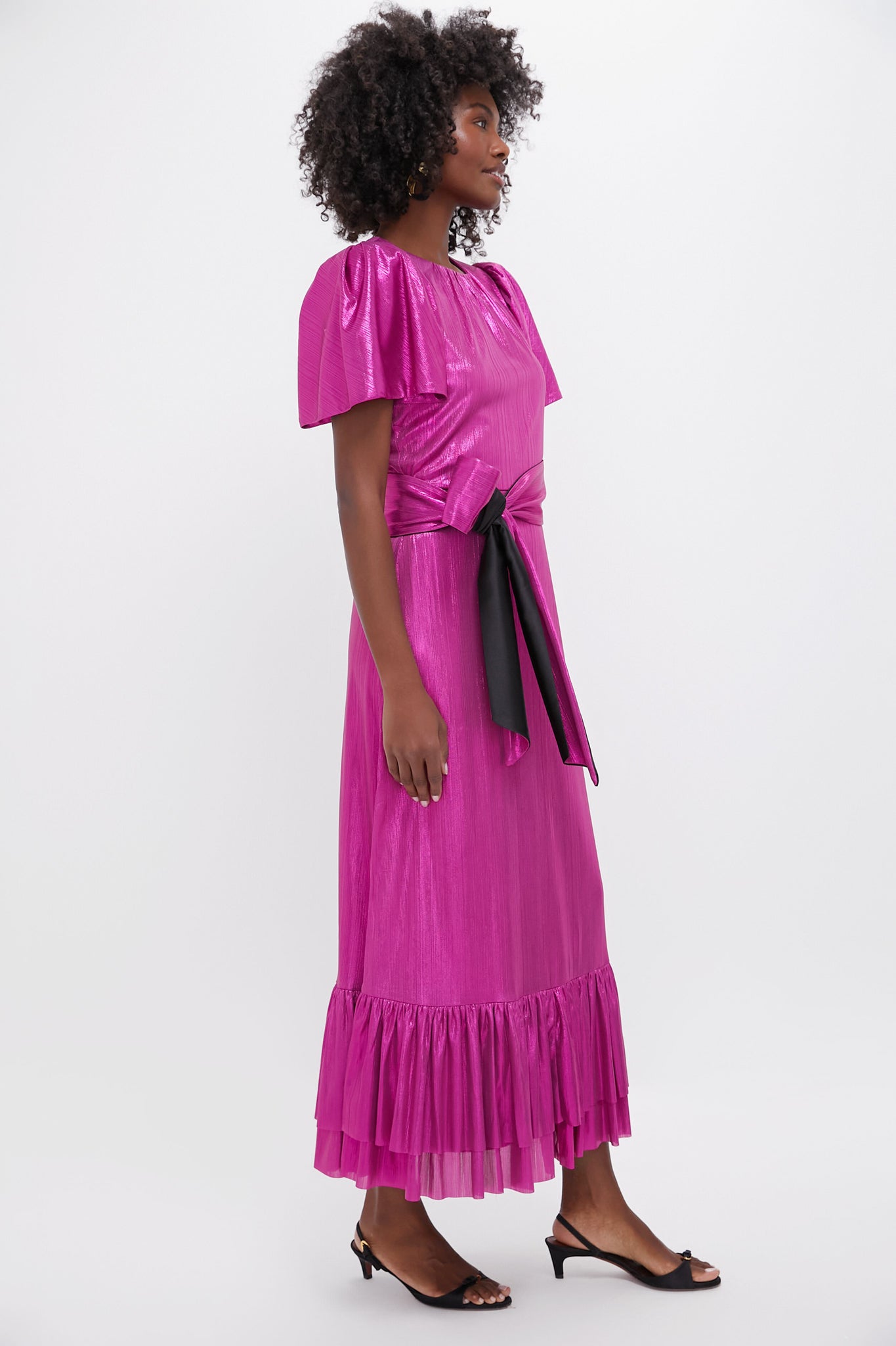 Fuchsia Metallic Angelina Dress-Charming Tale Store