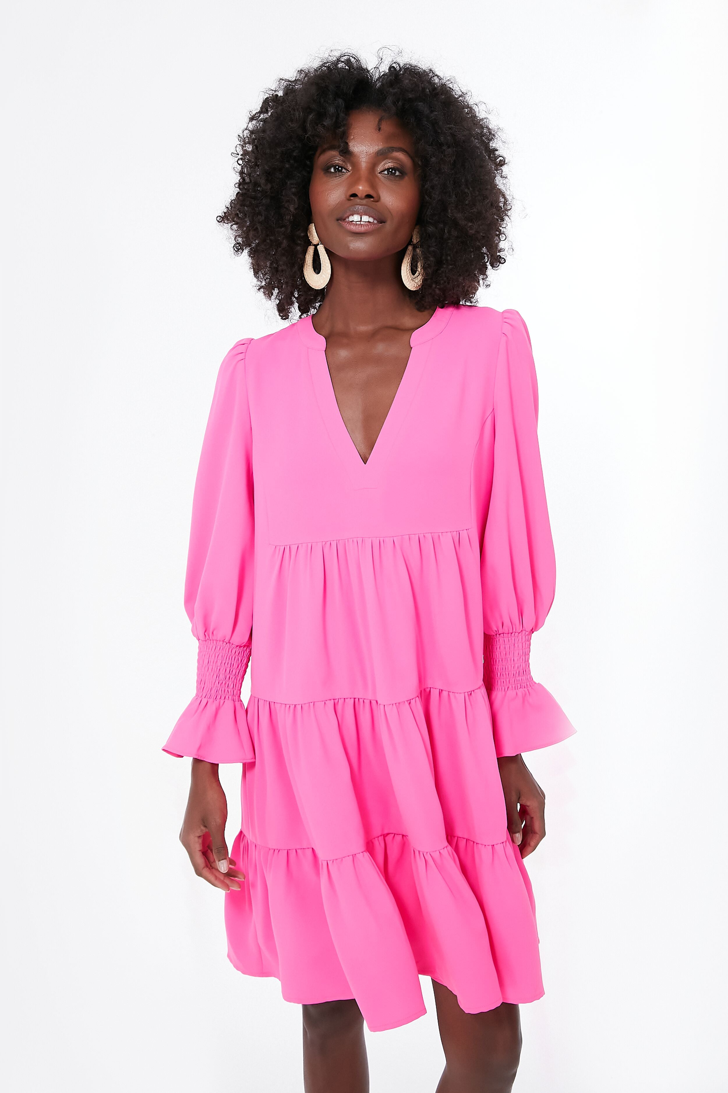 Electric Pink Crepe Kenzo Dress-Charming Tale Store