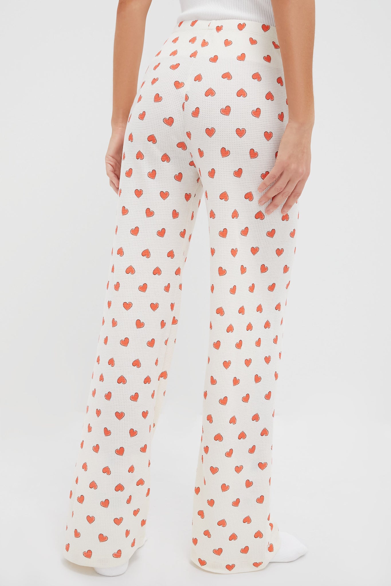 Cream Multi Heart Jan Pants-Charming Tale Store