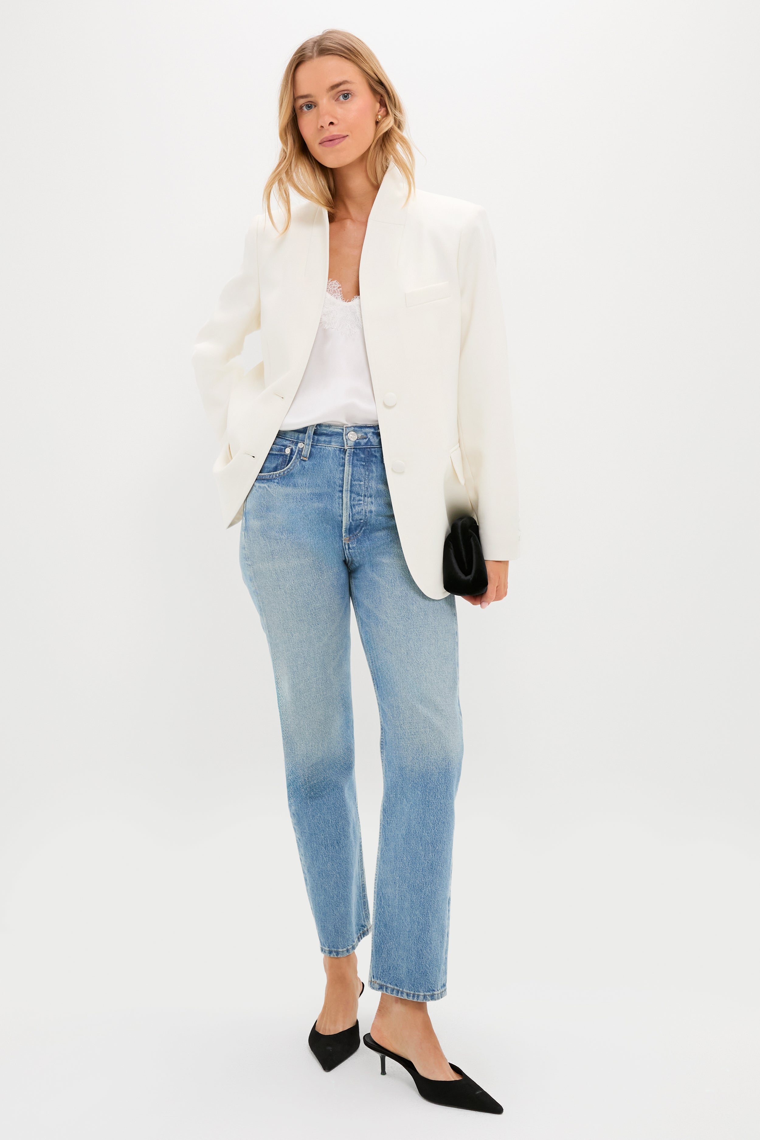 Cream Wool Warner Blazer-Charming Tale Store