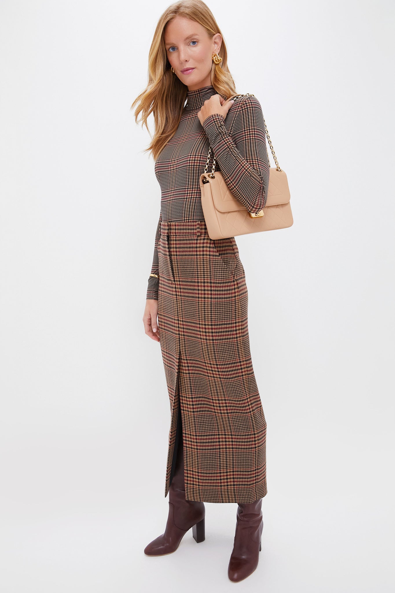 Camel and Black Maxine Skirt-Charming Tale Store