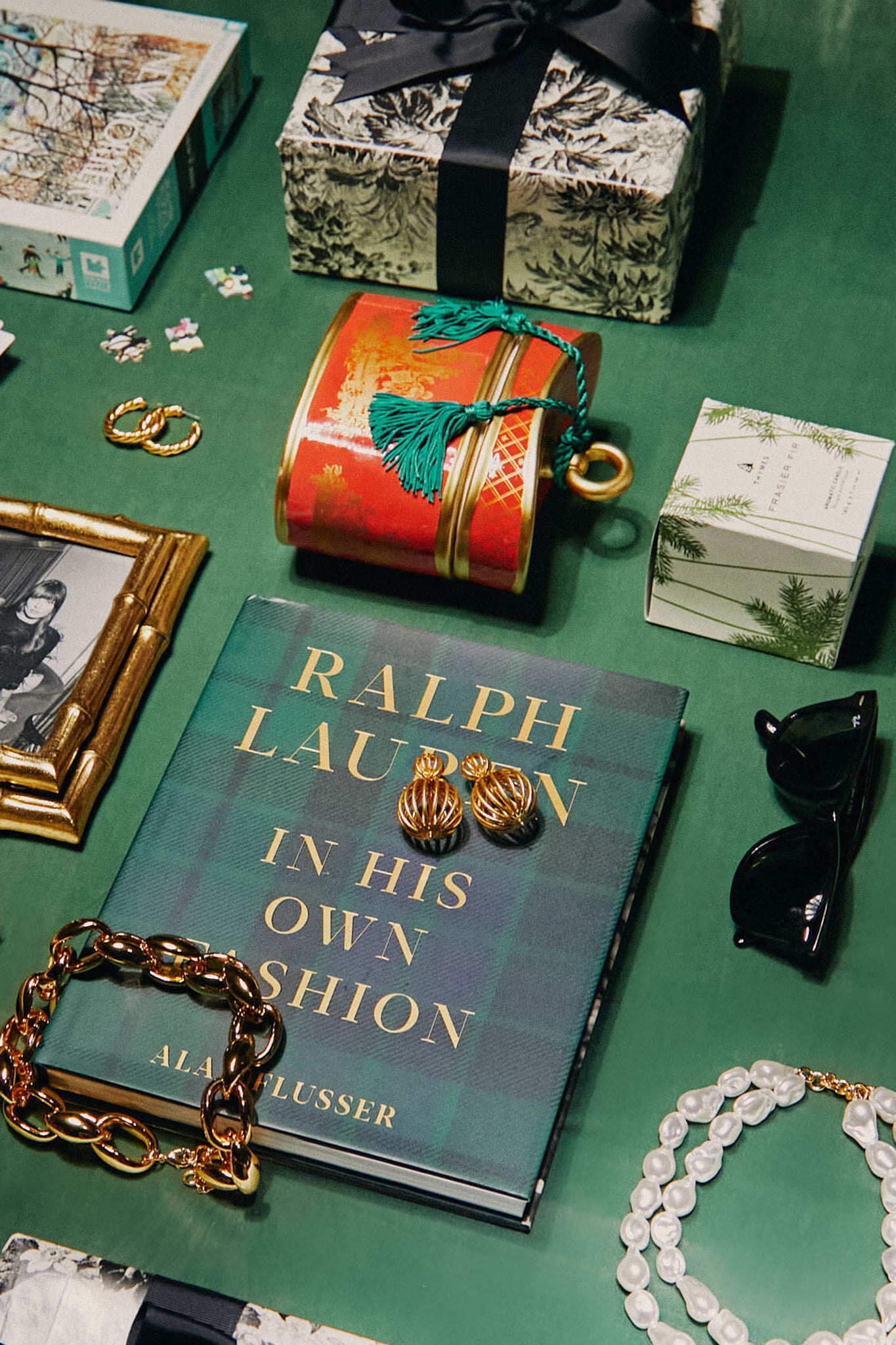 Red Holiday Classic Toile Ceramic Two-Wick Candle-Charming Tale Store