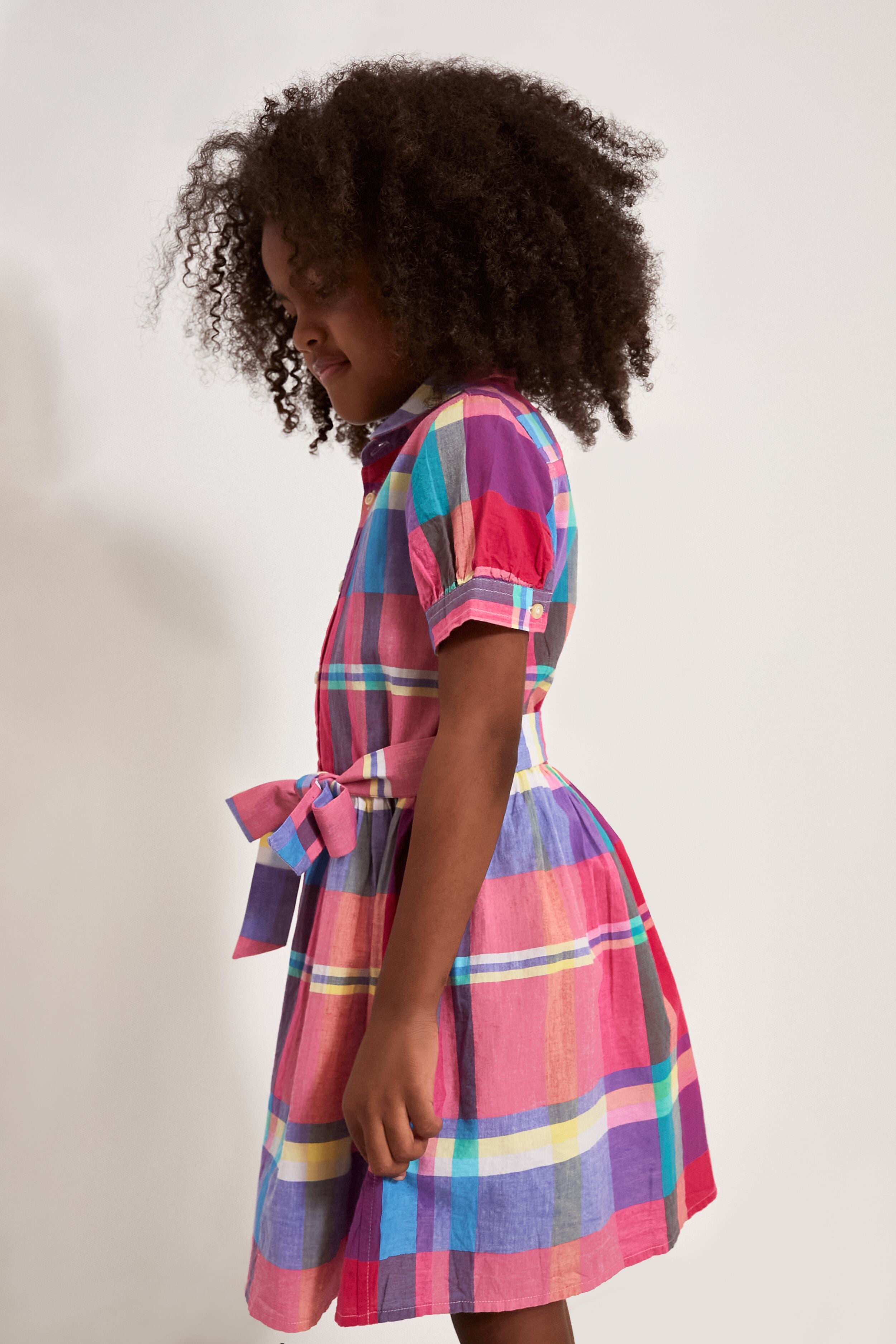 Cotton Madras Shirtdress-Charming Tale Store