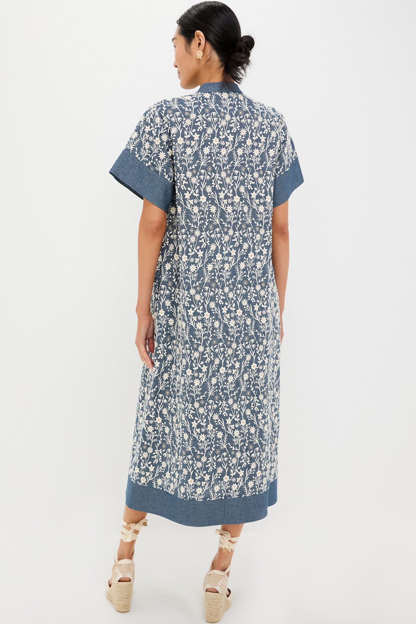 Embroidered Chambray Wildflower Meadows Prescott Dress-Charming Tale Store