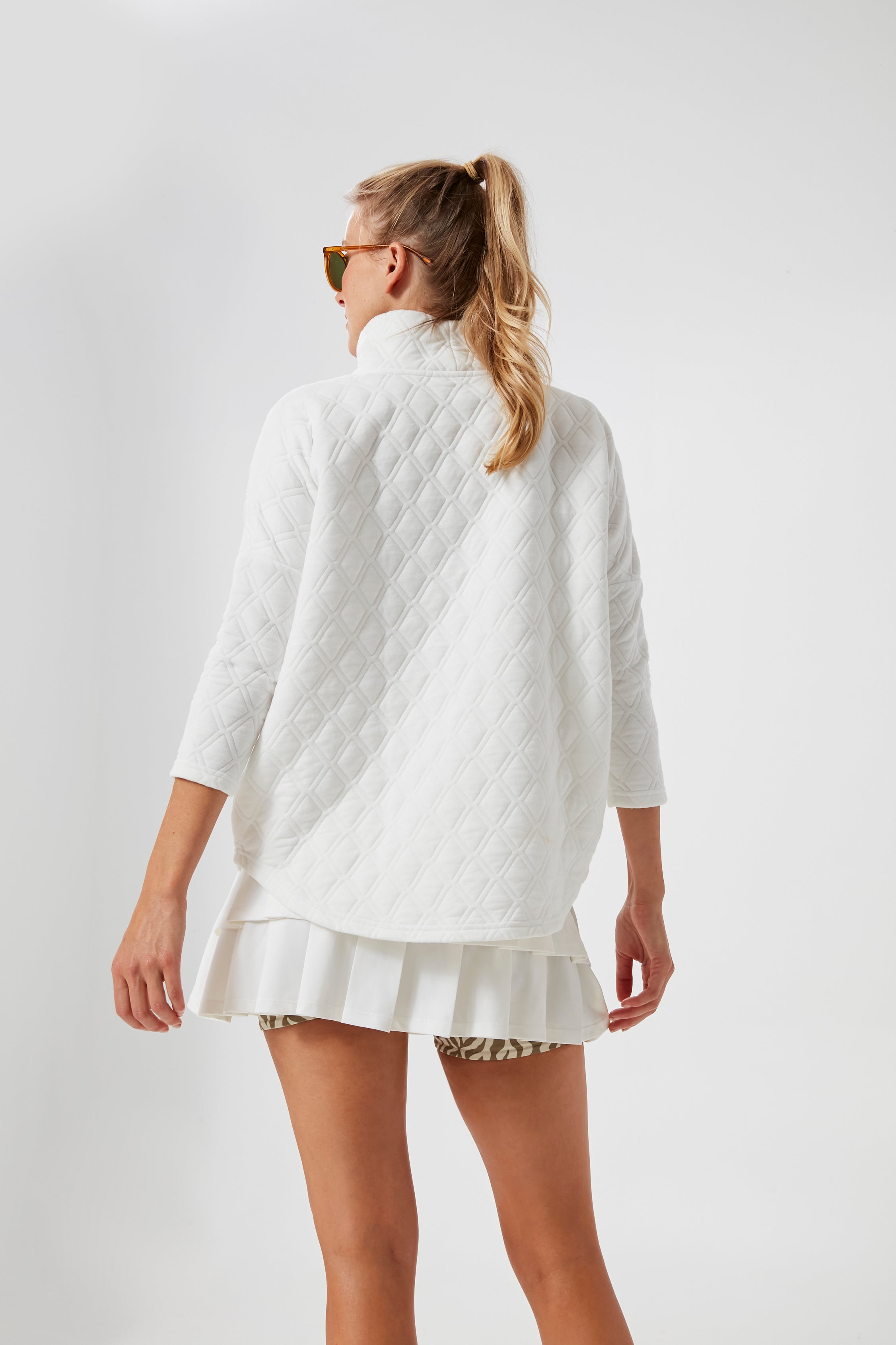 White Funnel Ally Swing Sweatshirt-Charming Tale Store