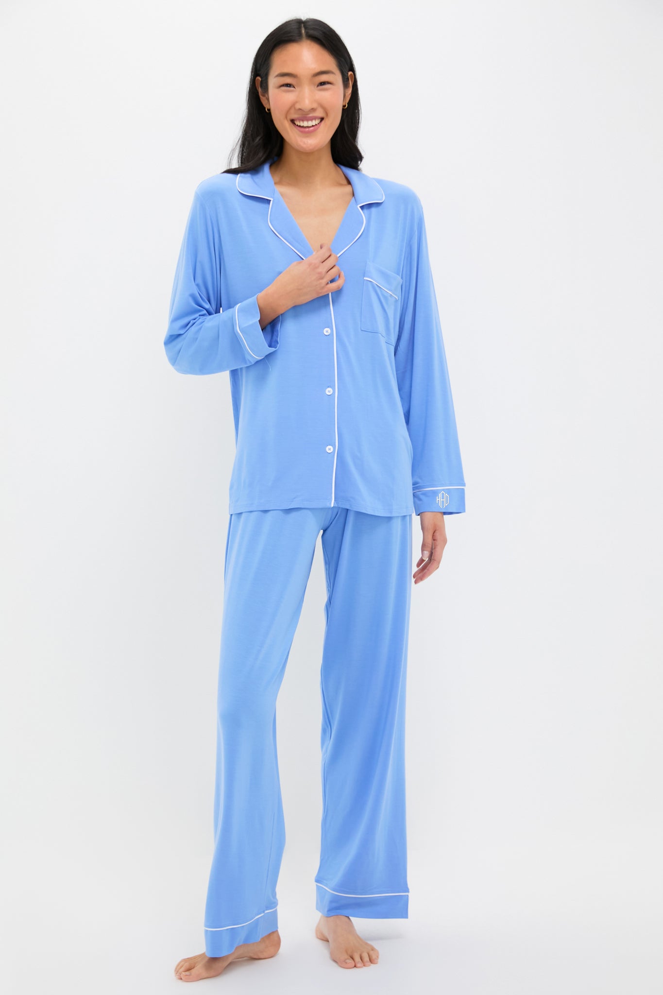 Cornflower Gisele Long PJ Set-Charming Tale Store