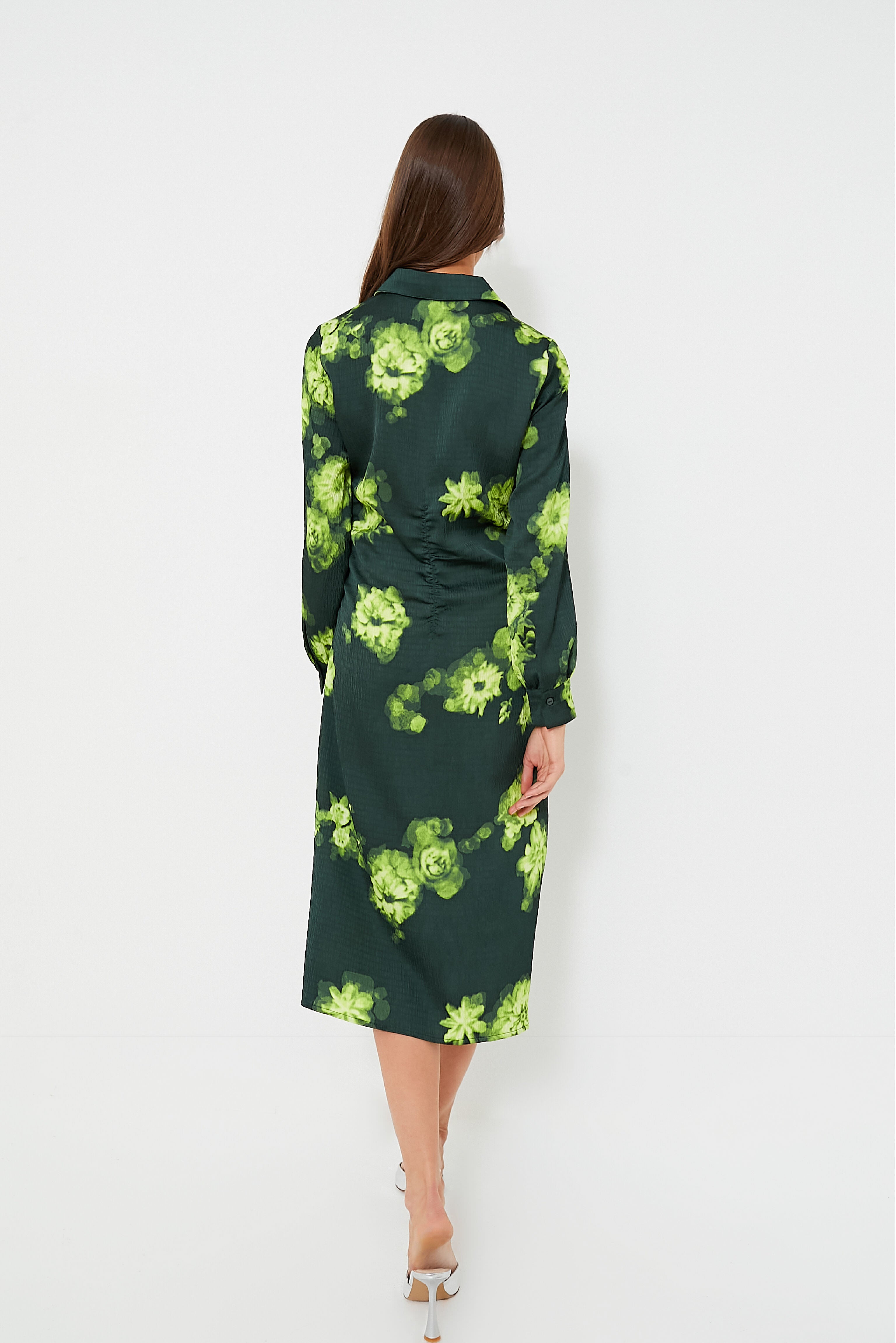 Green Margot Flower Abira Dress-Charming Tale Store
