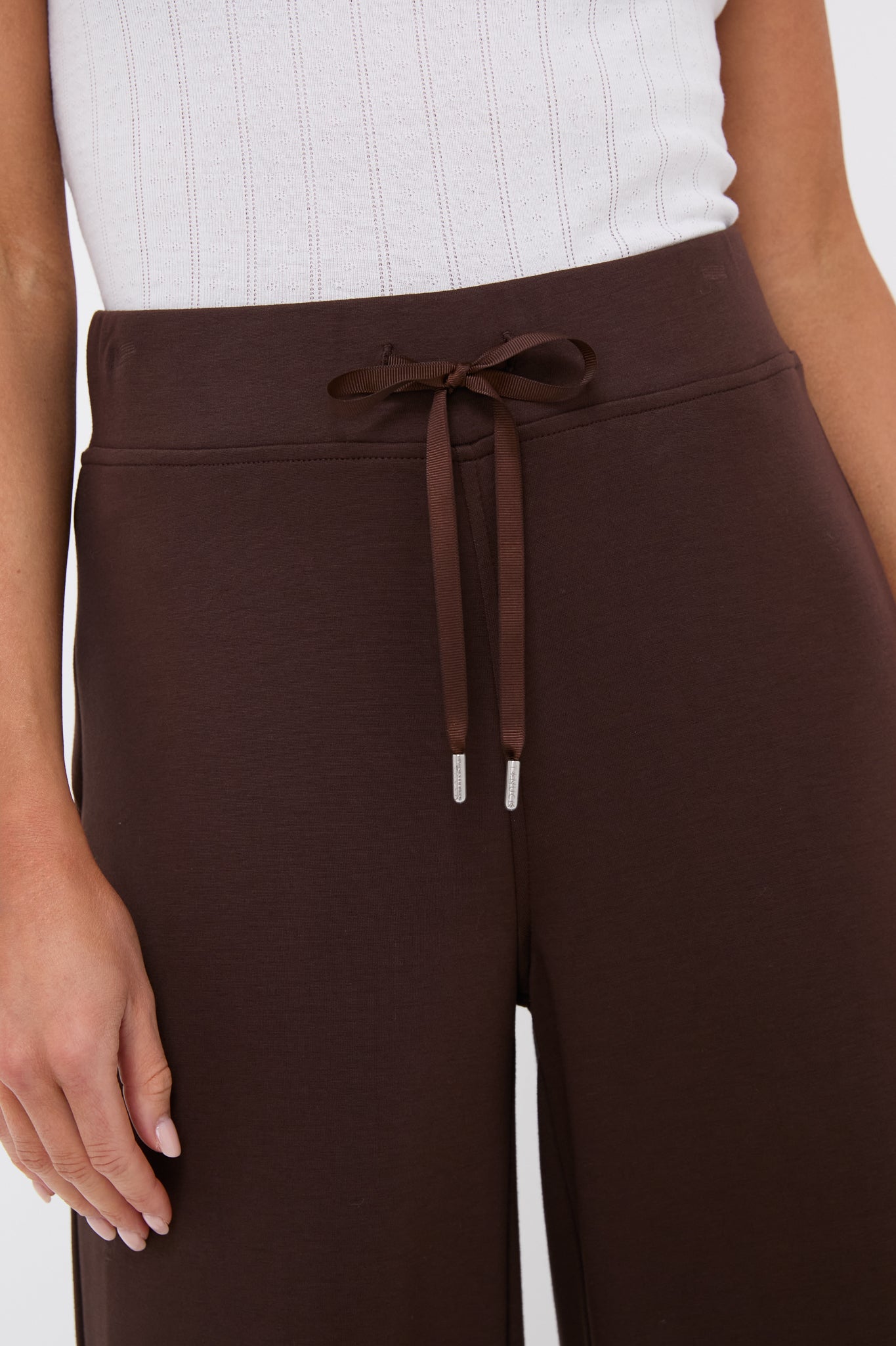 Chocolate Brown Wide Leg Comfort Stretch Finn Pants-Charming Tale Store