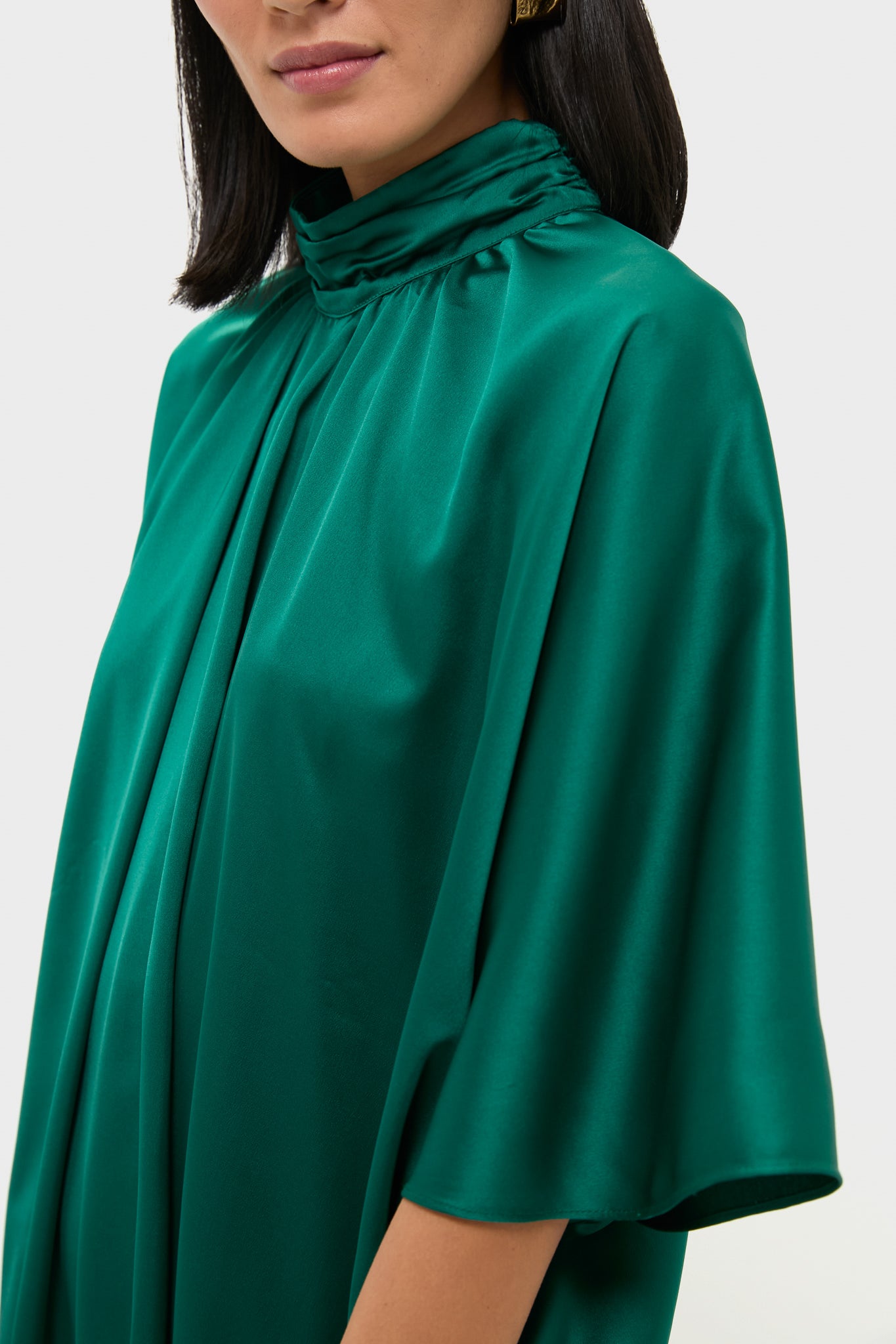 Green Satin Patricia Maxi Dress-Charming Tale Store