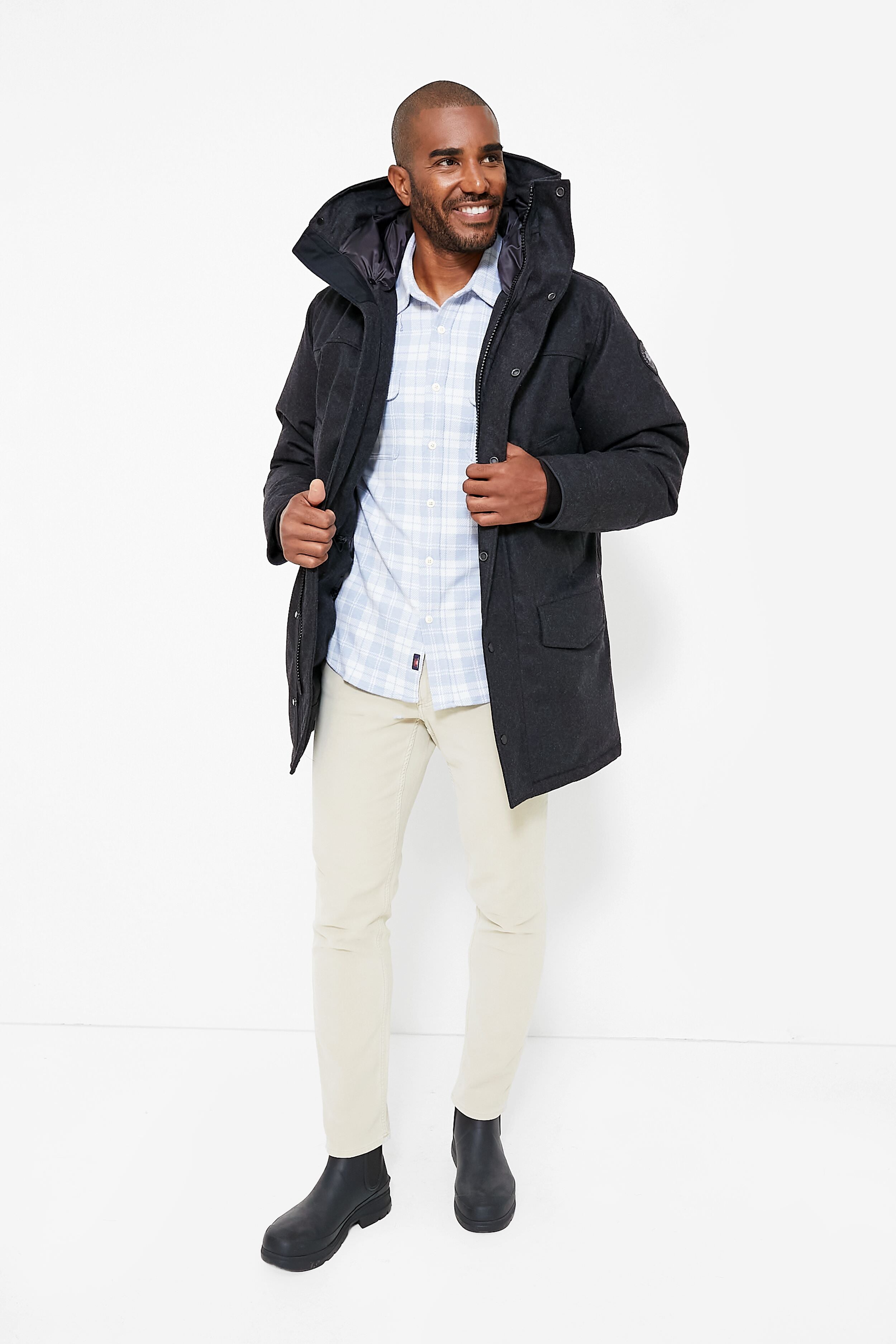 Carbon Melange Wool Reskill Langford Parka-Charming Tale Store