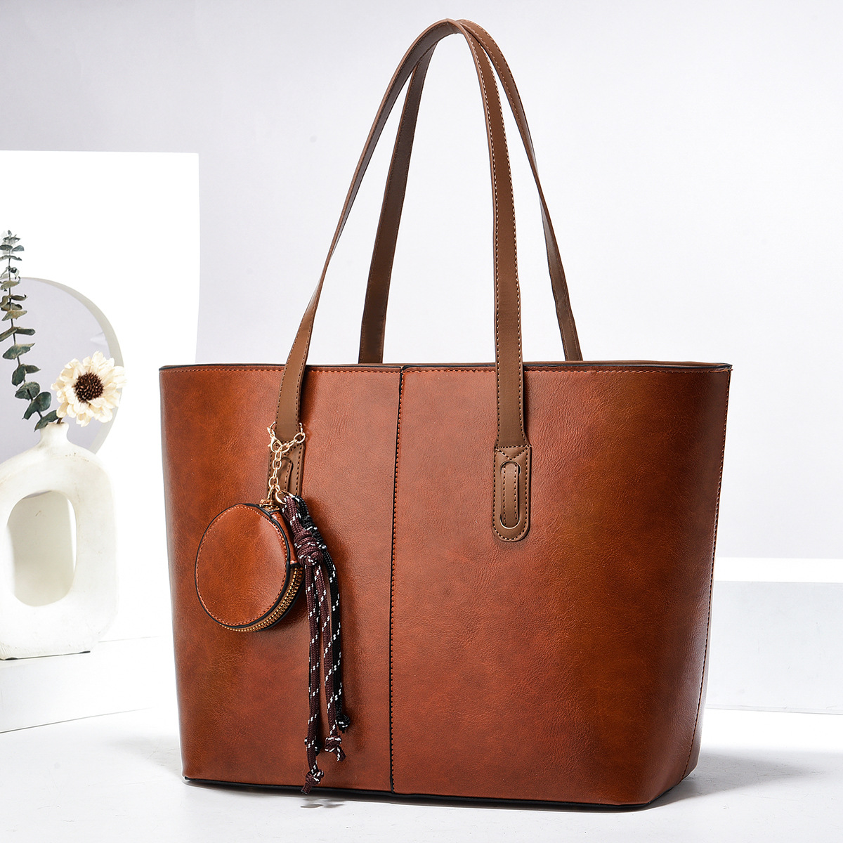 Smooth PU Leather Satchel — Perfect for Daily Wear