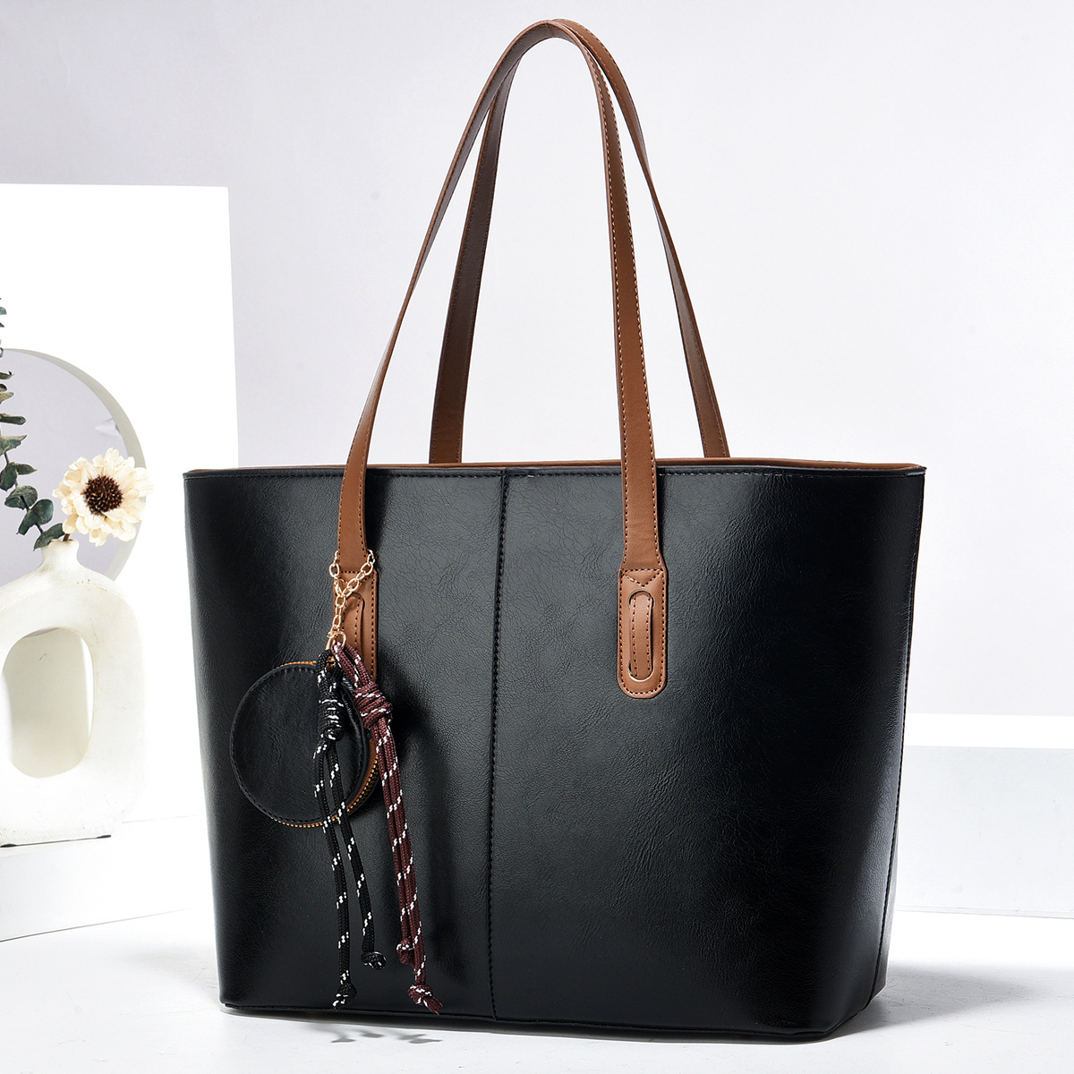 Smooth PU Leather Satchel — Perfect for Daily Wear