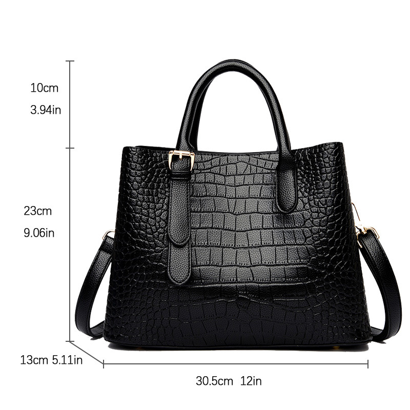  New European And American Fashion Sense Crocodile Pattern Women'S Bag High-End Versatile Foreign Style Middle-Aged Women'S Handbag-pliege