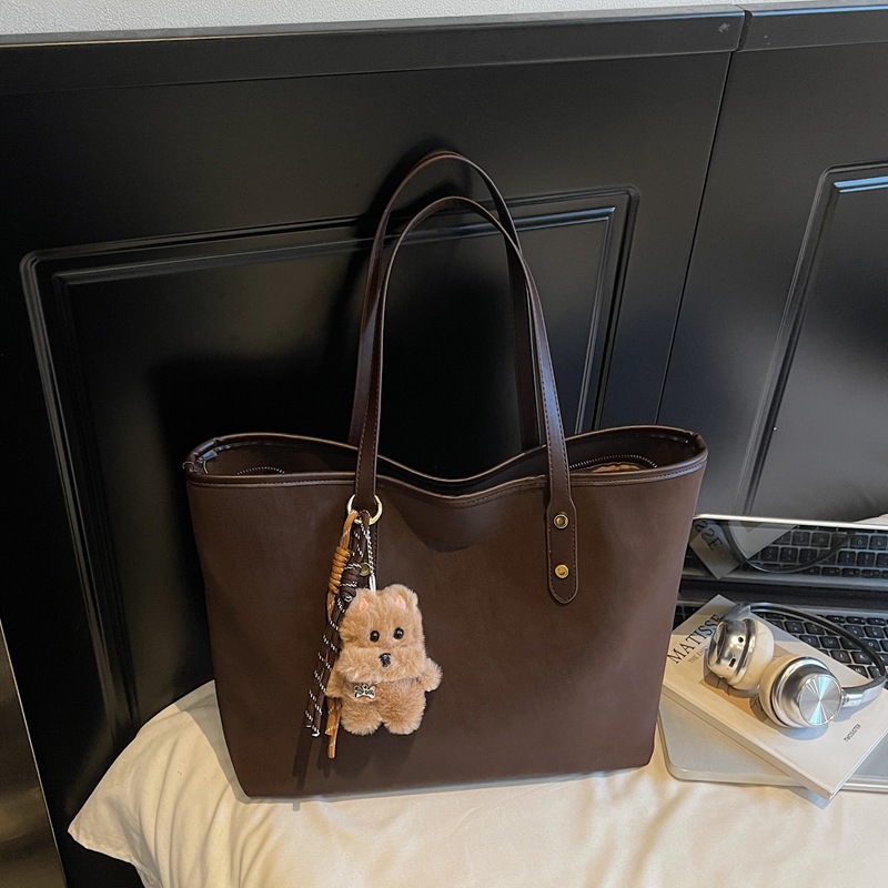 Tote Bag Large Capacity Women'S Bag New Retro Fashion Commuter Large Bag High Appearance Niche Design Women'S Shoulder Bag-pliege