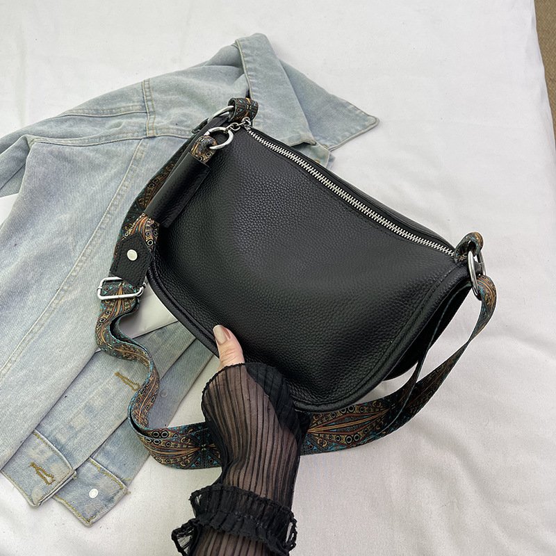 First Layer Cowhide Bag Women'S New Autumn And Winter Dumpling Bag Women'S Crossbody Bag Large Capacity Shoulder Bag Genuine Leather Women'S Bag Trendy-pliege
