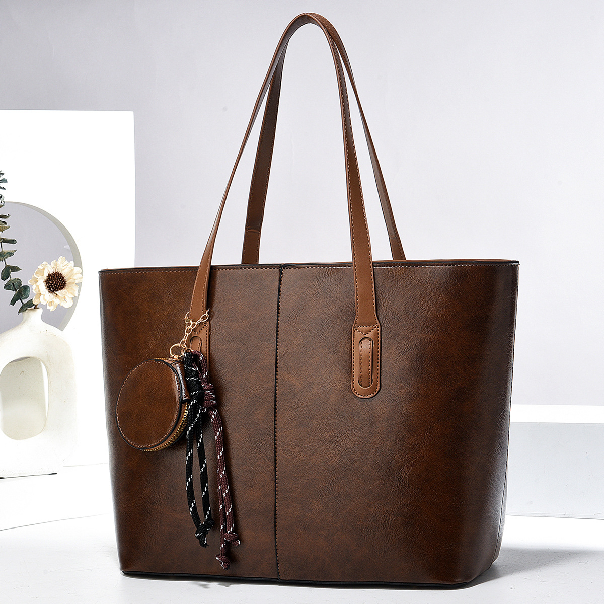 Smooth PU Leather Satchel — Perfect for Daily Wear