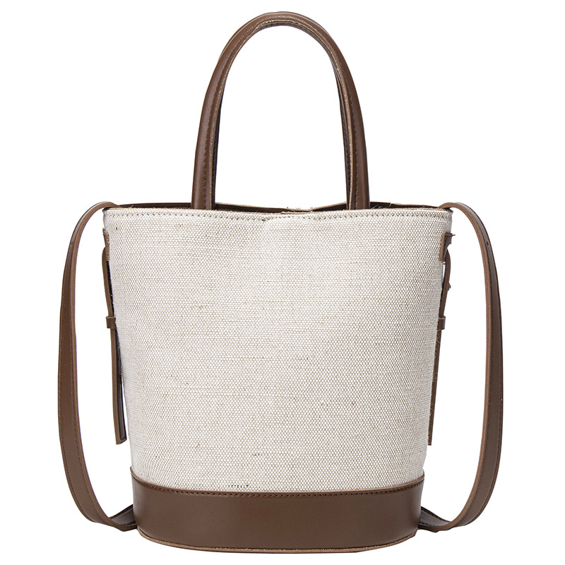 Light Luxury Korean Version 2025 New Patchwork Handbag Bucket Bag Versatile Color-Block Simple Fashion High-End Crossbody Bag-pliege