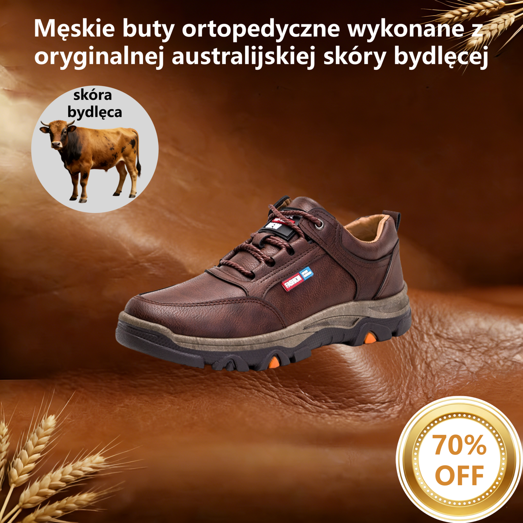 【⏰Oferta ograniczona czasowo: 70% zniżki – nie przegap】Nowe ergonomiczne buty ortopedyczne – ✅️ Korygują postawę podczas chodzenia – Ulepszone, wodoodporne i antypoślizgowe 👞 Wykonane z prawdziwej australijskiej skóry bydlęcej