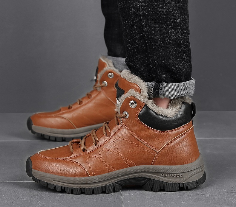 Ciepłe skórzane buty zimowe