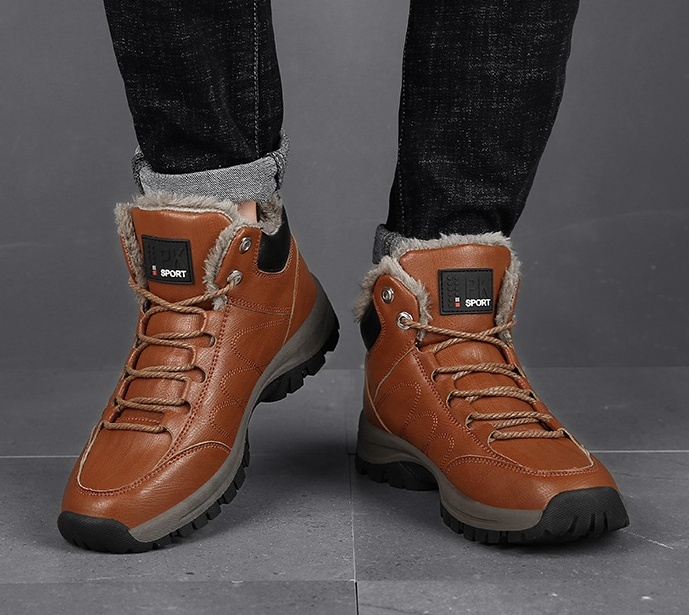 Ciepłe skórzane buty zimowe