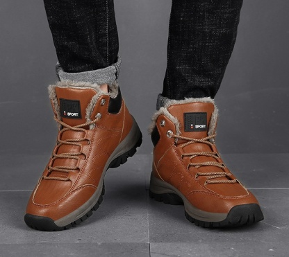 Ciepłe skórzane buty zimowe