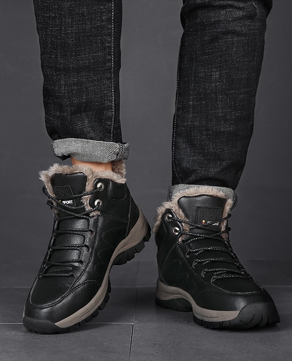 Ciepłe skórzane buty zimowe