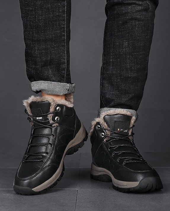 Ciepłe skórzane buty zimowe