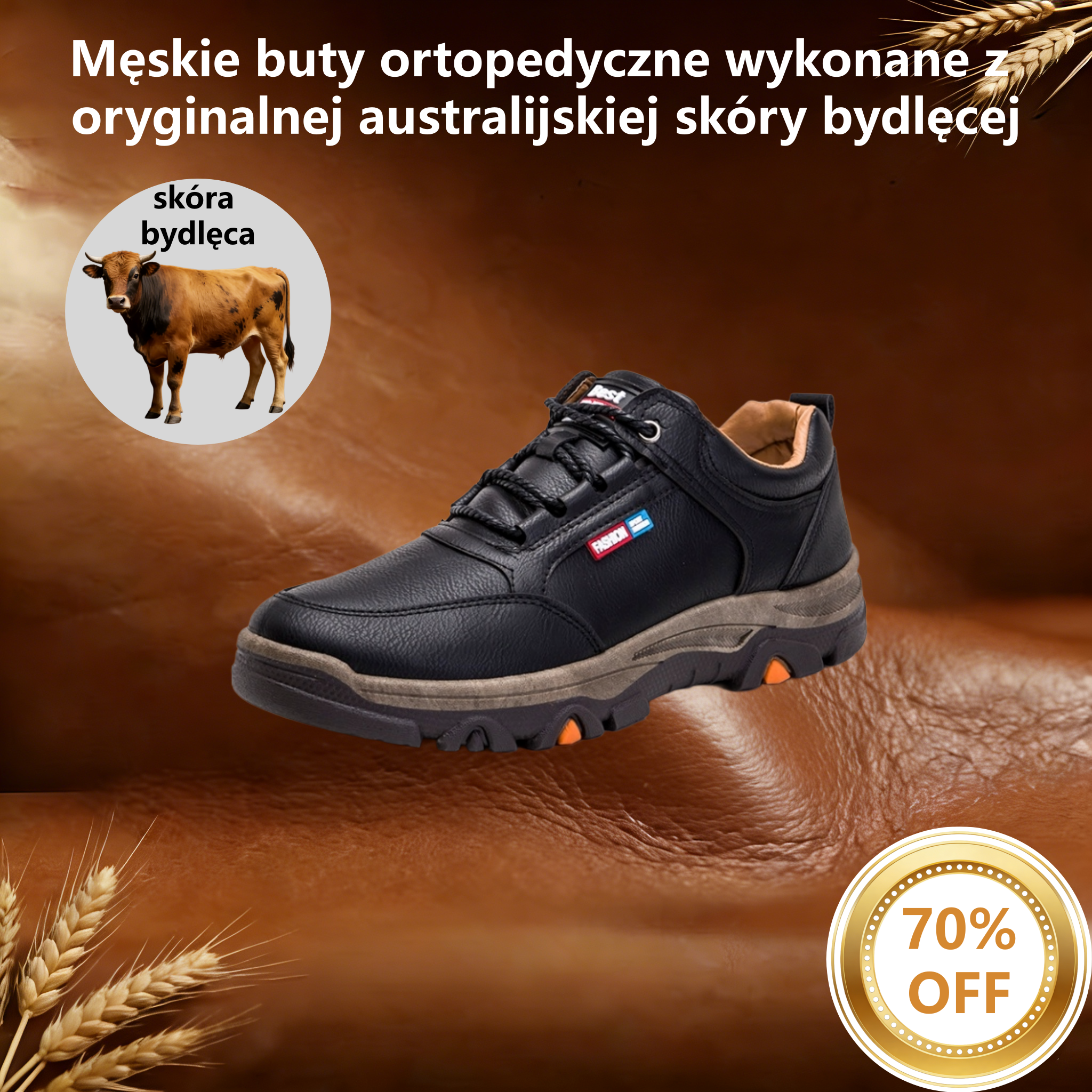 【⏰Oferta ograniczona czasowo: 70% zniżki – nie przegap】Nowe ergonomiczne buty ortopedyczne – ✅️ Korygują postawę podczas chodzenia – Ulepszone, wodoodporne i antypoślizgowe 👞 Wykonane z prawdziwej australijskiej skóry bydlęcej
