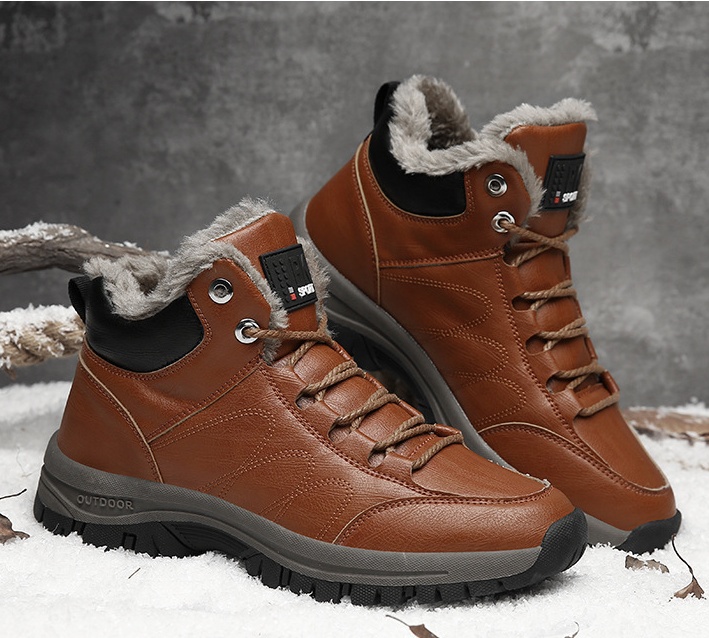 Ciepłe skórzane buty zimowe