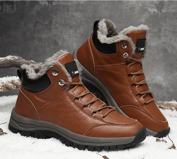 Ciepłe skórzane buty zimowe