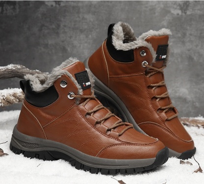 Ciepłe skórzane buty zimowe