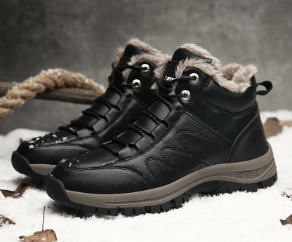 Ciepłe skórzane buty zimowe