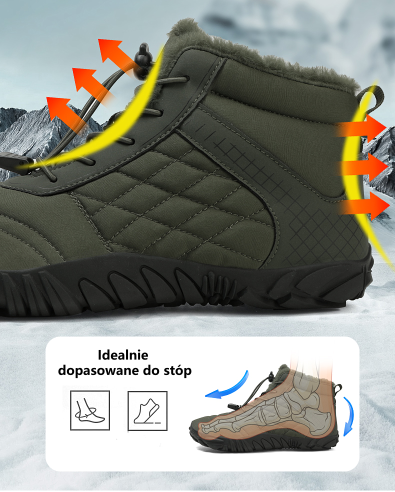 【⏰50% zniżki dzisiaj - nie przegap】Ergonomiczne, ciepłe buty zimowe – ✅️Korygują postawę podczas chodzenia – Wodoodporne i antypoślizgowe 👞