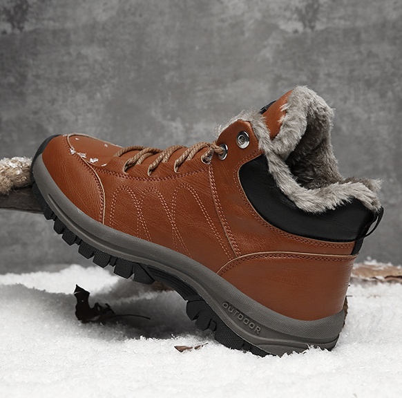 Ciepłe skórzane buty zimowe