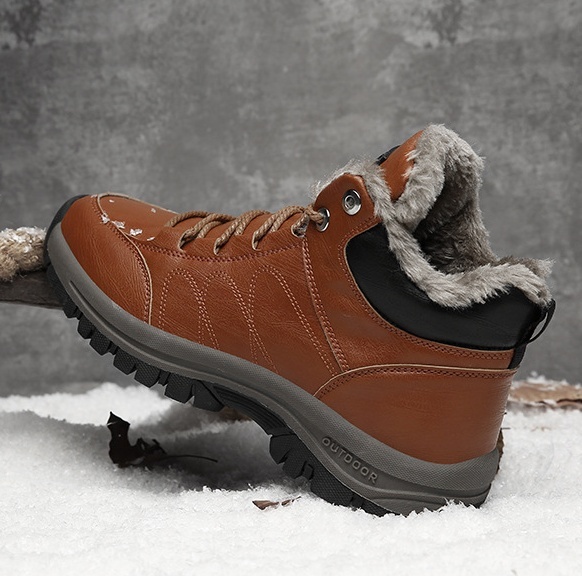 Ciepłe skórzane buty zimowe
