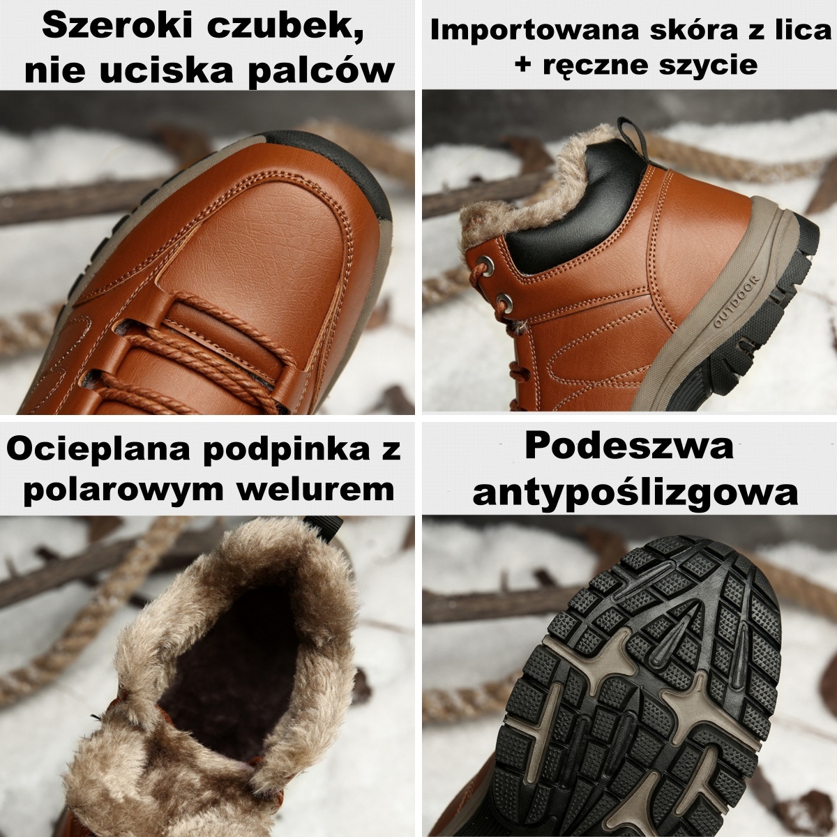 ⚡Ograniczona czasowo zniżka 50% — ergonomicznie zaprojektowane buty ortopedyczne, wykonane z importowanej australijskiej skóry bydlęcej  i szyte ręcznie; łagodzą ból stóp, pleców i stawów; odporne na śnieg i poślizg, idealny wybór na zimę.