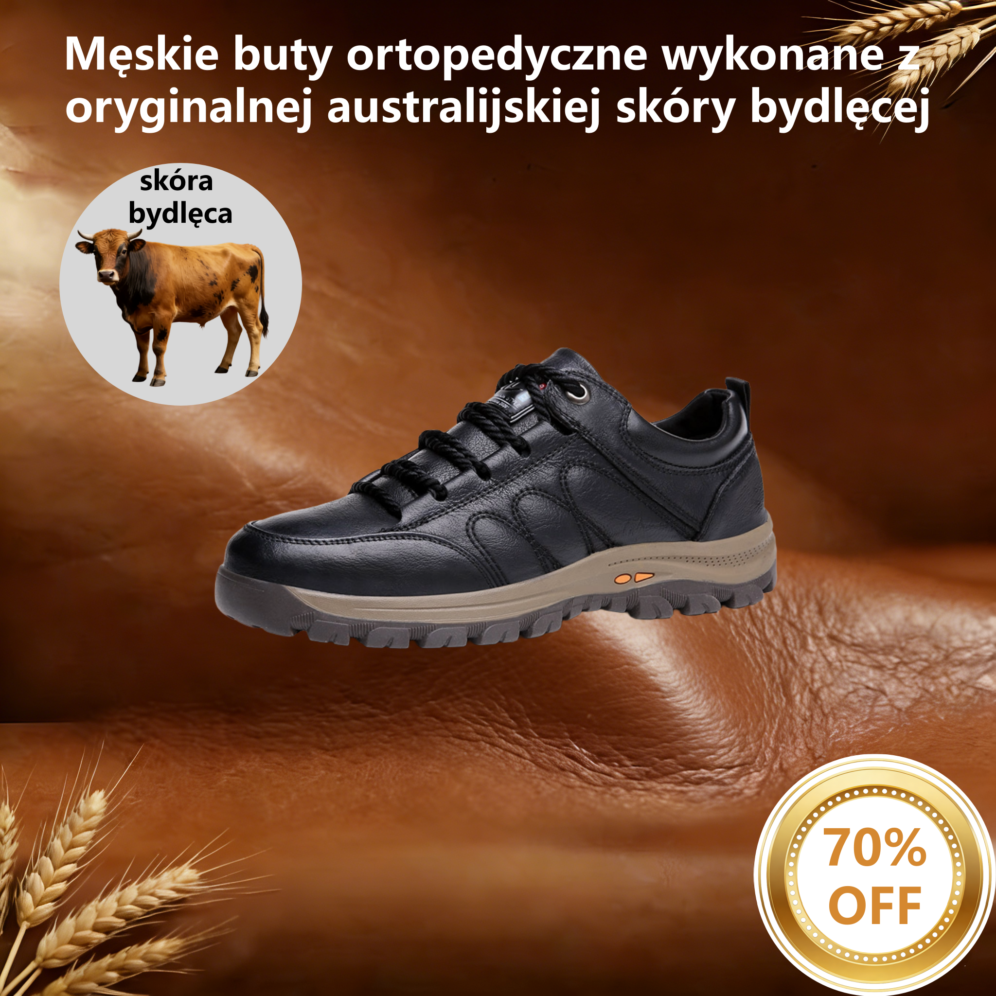 【⏰Oferta ograniczona czasowo: 70% zniżki - Nie przegap】Ergonomiczne buty ortopedyczne – ✅️ Korygują postawę podczas chodzenia – Wodoodporne i antypoślizgowe 👞Wykonane z oryginalnej australijskiej skóry bydlęcej